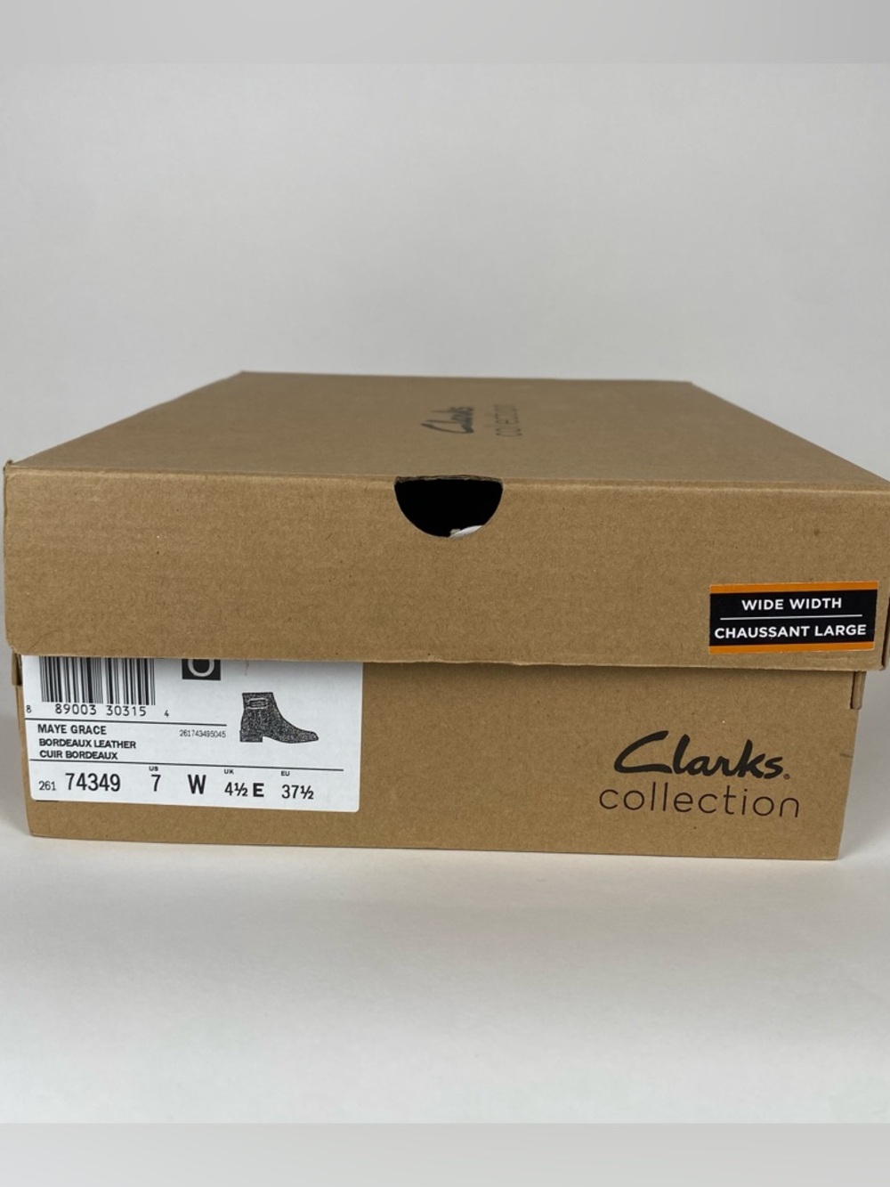 NWT Clarks Women's Maye Grace Bordeaux Leather Ankle Boot‎ - 7 WIDE - Picture 10 of 11